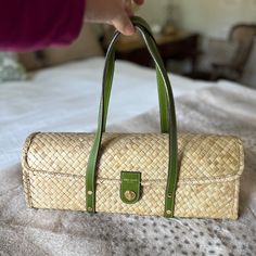 Purse Is In Excellent Condition With The Exception Of A Few Small Marks Inside The Bag. Photos Included. The Exterior Looks Brand New. A Vintage Kate Spade Purse Of This Quality Is A Real Find These Days! Vintage Kate Spade, Bags Kate Spade, Wine Barrel, Kate Spade Purse, Green Cream, Trim Color, Kate Spade Bags, Kate Spade Bag, Barrel