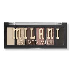 Gilded Mini Eyeshadow Palette -  Milani's Gilded Mini Eyeshadow Palette is a leveled-up formula with the latest in pressed pigment technology for intense payoff without the fallout.    Features     High-intensity, pressed pigment technology for intense payoff with minimal fallout 6 shadows with curated mattes & shimmers Made in USA Cruelty-Free     Benefits     Wearable color stories can be used for a range of looks A complete look in one palette: perfect for travel and on-the-go   - Gilded Mini Milani Makeup, Mini Eyeshadow Palette, Pigment Powder, Beauty Products Drugstore, Eyeshadow Brushes, Natural Cleaning Products, Color Stories, On Repeat, Ulta Beauty