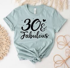 "30 And Fabulous T-shirt, Women's Shirt, Funny Shirt, Birthday Gift, Birthday Shirt, Happy Birthday Shirt, Birthday Squad Shirt, Birthday Squad, Birthday Party, Birthday Queen, 50 And Fabulous, 40 And Fabulous, 40Th Birthday, Forty And Fabulous This updated unisex essential fits like a well-loved favorite. Super soft cotton and excellent quality print makes one to fall in love with it over and over again. ------------- Fabrication ------------- 100% Combed ring spun cotton Made by specially treating the cotton fibers before spinning them into yarn. The result is stronger and smoother fabric. ------------- Unisex T-shirt Size Chart ------------- XS - - 27\" Length and 18\" Width S - 28\" Length and 19\" Width M - 29\" Length and 20 1/2\" Width L - 30\" Length and 22\" Width XL - 31\" Length Birthday Group Shirts, Lyrics Country, Happy Birthday Shirt, Braves Shirts, Birthday Squad Shirts, Bible Shirts, Country Cowboy, Beautiful Crazy, Girl Power Shirt