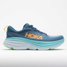 Take a bold step forward in the Hoka Bondi 8! This neutral running shoe offers luxurious comfort during your daily mileage. Enjoy a plush step-in feel in the engineered mesh upper as the memory foam collar cradles your ankle comfortably. Get a supremely soft and bouncy ride on the lightweight EVA midsole. The extended