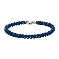 Lined with icy blue acrylic-coated chain links, this men's LYNX bracelet adds a cool touch of color to your style. Lined with icy blue acrylic-coated chain links, this men's LYNX bracelet adds a cool touch of color to your style. FEATURES Chain type: franco Length: 9 in. Chain width: 5 mm Clasp: lobster-claw Metal: stainless steel Finish: polished Packaging: boxedSETUP INFORMATION Blue Acrylic Coated stainless steel Size: 9". Gender: male. Age Group: adult. Casual Blue Metal Bracelets, Blue Metal Bracelet With Lobster Clasp, Adjustable Blue Chain Bracelet, Adjustable Blue Jubilee Chain Bracelet, Blue Chain Link Metal Jewelry, Adjustable Blue Metal Chain Bracelet, Blue Casual Jewelry With Adjustable Chain, Chain Links, Icy Blue