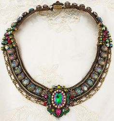 Michal Negrin Noa Choker Necklace Swarovski Crystals Beads Chains Statement Bib | eBay Multicolor Crystal Beaded Chain Jewelry, Multicolor Crystal Jewelry With Chain, Multicolor Crystal Chain Jewelry, Michal Negrin, Crystals Beads, Ethiopian Opal Ring, Necklace Swarovski, Crystal Choker Necklace, Swarovski Crystal Beads