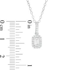 A marvelous must-have, this diamond pendant is meant to be hers. Crafted in 14K white gold, this fancy-shape style features a 3/8 ct. emerald-cut diamond. Additional diamonds line the octagonal frame and the linear bail. Captivating with 1/2 ct. t.w. of diamonds and a bright polished shine, this pendant suspends along an 18.0-inch cable chain that secures with a spring-ring clasp. Diamond Frame, Emerald Stone, Emerald Cut Diamonds, White Stone, Diamond Stone, White Metal, Stone Settings, Emerald Cut, Necklace Designs