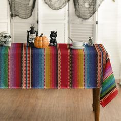 PRICES MAY VARY. High Quality & Durable : Made of 100% spun polyester, sturdy sewing, soft and durable, protecting your tables and furniture from scratches, stains and sun rays Home Decor : Add flair to your home decor with Horaldaily colorful tablecloth. Perfect for kitchen dining daily use themed party decoration, holiday and special events celebration Fits Table Size : Fits 36 x 60 inch to 48 x 72 inch table that can seat 4-8 people, better match your table and give you a delightful dining ex Picnic Dinner, Dinner Decor, Sun Rays, Table Cover, Tablecloths, Stripes, Halloween