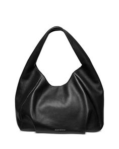 Stuart Weitzman - The Moda Hobo Bag Elegant Black Hobo Shoulder Bag, Designer Hobo Bag With Leather Handles For Evening, Luxury Hobo Bag For Everyday, Classic Pouch Hobo Bag For Evening, Evening Soft Leather Hobo Tote Bag, Elegant Leather Hobo Bucket Bag, Evening Hobo Tote Bag In Soft Leather, Chic Evening Hobo Bag With Leather Handles, Elegant Leather Bucket Bag