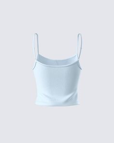 The classic cami tank will never fail 🙌 Made from jersey fabric and complete with O-ring & slider adjustable straps- this timeless closet essential is perfect as an everyday look or layering piece 💙 Trendy Tops With Built-in Bra And Wide Straps, Basic Cami Tank Top With Built-in Bra, Casual Crop Top With Built-in Bra For Everyday, Casual Seamless Camisole For Everyday, Casual Everyday Seamless Camisole, Blue Tops With Built-in Bra For Everyday, Casual Scoop Neck Tops With Bra Friendly Design, Trendy Tops With Built-in Bra For Loungewear, Casual Scoop Neck Tops With Bra-friendly Design