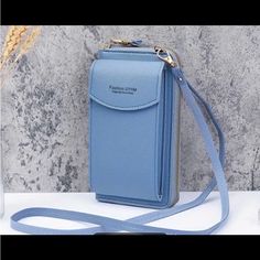 New! Fashion “Uyhm” Shoulder Bag, Solid Blue Color Crossbody Bag, Multifunctional Zipper Purse. Measure Approx. 7.5”H X 4.4”W X 1.8”D. Material: Faux Leather. Blue Shoulder Phone Bag For On-the-go, Versatile Blue Phone Bag For Travel, Blue Shoulder Bag For Mobile Phone On-the-go, Casual Blue Phone Bag With Large Capacity, Trendy Blue Phone Bag With Zipper Closure, Blue Phone Bag With Cell Phone Pocket For On-the-go, Blue Large Capacity Crossbody Phone Bag, Large Capacity Blue Crossbody Phone Bag, Versatile Blue Phone Bag