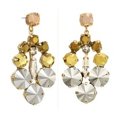 The Leonie Earrings are the perfect finishing touch to any look! Their shimmering gold plated brass base and high quality crystals will have heads turning from day to night. And, if you needed any more convincing, these 2" beauties were crafted in Canada with love! Metal Chandelier Earrings With Plating For Party, Party Metal Chandelier Earrings With Plating, Gold Crystal Single Earring, Gold Plated Crystal Earrings For Party, Metal Crystal Earrings With Plating For Party, Metal Chandelier Earrings With Bling, Glamorous Crystal Earrings With Plating, Glamorous Gold-tone Gold-plated Earrings, Gold Brass Crystal Earrings For Party