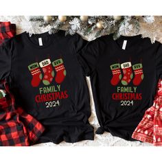 🎄Get into the holiday spirit with our personalized family 3 Stocking Christmas t-shirts! Add a touch of uniqueness to your festive wardrobe by customizing each stocking with a name of your choice! Crafted from lightweight Bella Canvas tees, these shirts offer both comfort and style, making them perfect for family gatherings, Christmas parties, and holiday photos. Plus, enjoy the added convenience of free shipping on your order. Make this holiday season truly memorable with personalized shirts f Family Holiday T-shirt With Letter Print, Family Holiday Letter Print T-shirt, Holiday Letter Print T-shirt, Customizable Christmas T-shirt, Customizable Cotton Christmas T-shirt, Customizable Crew Neck Christmas T-shirt, Red Family Matching Holiday T-shirt, Red Family Matching T-shirt For Holidays, Christmas Names