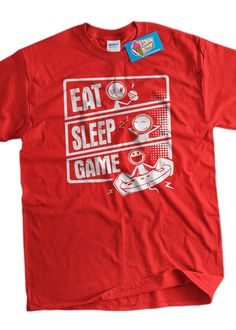 Video Game TShirt Gaming TShirt Eat Sleep Game by IceCreamTees, $14.99 Gamer Style Cotton T-shirt With Logo Print, Funny Red T-shirt For Fan Merchandise, Funny Fan Merchandise T-shirt With Front Print, Funny Screen Print T-shirt For Fan Merchandise, Funny T-shirt With Screen Print For Fans, Red Pop Culture Graphic T-shirt, Gamer T-shirt For Fan Merchandise With Short Sleeves, Gamer Style Fan Merchandise T-shirt With Short Sleeves, Gamer Fan Merchandise Short Sleeve T-shirt