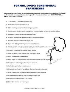 a paper with an image of a tree and the words formal logicc conditioning statements