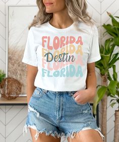 This t shirt makes the perfect gift for beachy vacationers, mom, grandmas, aunties, sisters, and ofcourse yourself! It is so comfy and holds well after 50 plus washes! The ink is sunk into the fabric so it is NOT cheap vinyl just stuck onto the shirt that peels after a couple washes. It has a ribbed neckline so even after a long beautiful day of laying in the sun, your hair is mess from that ocean breeze, rest assured your shirt will still fit amazing! :) This classic unisex jersey short sleeve tee fits like a well-loved favorite. Soft cotton and quality print make users fall in love with it over and over again. These t-shirts have-ribbed knit collars to bolster shaping. The shoulders are tapered for a better fit over time. Dual side seams hold the garment's shape for longer.  Made with 10 Vacation Gift Ideas, Sunshine Shirt, Cheap Vinyl, Ocean Breeze, Ribbed Neckline, Prism Color, Beach Covers, Leisure Wear, Girls Trip