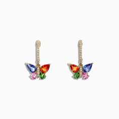 Effy Watercolors 14K Gold Sapphire & Diamond Butterfly Earrings, 2.97 TCW Sapphire Diamond Necklace, Sapphire Diamond Pendant, Emerald Diamond Earrings, Gold Jhumka Earrings, Sapphire And Diamond Earrings, Diamond Butterfly, White Gold Sapphire, White Diamond Ring, Butterfly Earrings Stud