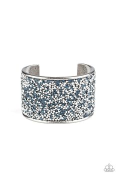 A brilliant collision of glassy blue and metallic silver rhinestones are encrusted across the front of a thick silver cuff, creating a stellar sparkle. Sold as one individual bracelet. Blue Cuff Bracelet, Paparazzi Accessories, Paparazzi Jewelry, Silver Rhinestone, Blue Rhinestones, Blue Bracelet, Silver Cuff, Cute Jewelry, Blue And Silver