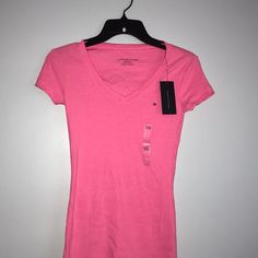 Brand New Never Been Worn - Hot Pink V-Neck In Size Xxs Tommy Hilfiger V-neck Tops, Tommy Hilfiger Fitted V-neck Tops, Fitted Tommy Hilfiger V-neck Tops, Fitted V-neck Tommy Hilfiger Tops, Tommy Hilfiger Pink Summer Tops, Tommy Hilfiger Casual V-neck Top, Casual Tommy Hilfiger V-neck Top, Spring Fitted Tommy Hilfiger T-shirt, Tommy Hilfiger Fitted T-shirt For Spring