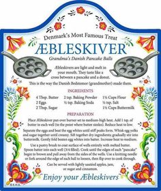 a sign that says, bebleskiver with an image of two spoons on it