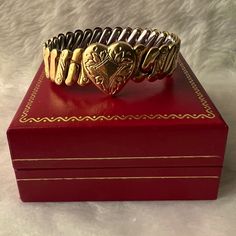 Vtg Bellavance Sweetheart Bracelet Gold Filled Stretch Expansion Collectible Sweetheart Bracelet, Chunky Bracelet, Chunky Bracelets, Bracelet Gold, 10k Gold, Random Things, The Expanse, Womens Jewelry Bracelets, Gold Filled