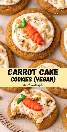 carrot cake cookies vegan with no chill dough