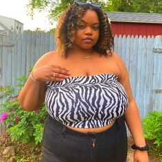 Brand New, Made By Me! Black Bandeau Tube Top For Day Out, Tops Plus Size, Women Dresses, Made By Me, Black Women, Black White, Womens Tops, Crop Tops, Plus Size