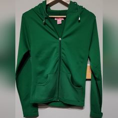 Very Soft Fleece Inside. Zip Up Jacket Brand New With Tags. Size Medium/Large Looks More Like A Medium Green Long Sleeve Track Jacket For Winter, Fitted Green Track Jacket For Winter, Green Stretch Hooded Outerwear, Casual Green Stretch Outerwear, Casual Green Fleece Jacket For Spring, Casual Green Fleece Jacket For Fall, Green Long Sleeve Fleece Jacket, Casual Fleece Jacket For Spring, Jacket Brands