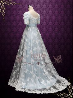 Beautiful lace overlay wedding dress inspired by the regency era. Can also be used as a formal dress for regency ball or special occasion. Photoed in powder blue, other colors can also be made. Working Time: 8-10 weeks Rush Order please inquire prior to order. Custom Designs We specialize in custom design services.If there's a dress you like and it's not on our website,you're more than welcome to email us a picture of the dress for a quote. Regency Blue Dress, Regency Ball Gown Evening Dresses, Regency Era Dresses Evening Gowns, Regency Era Ball Gowns, Jane Bingley, Blue Regency Dress, Overlay Wedding Dress, Regency Ball Gown, Lace Overlay Wedding Dress