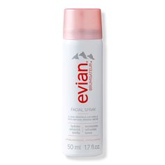 Travel Size Natural Mineral Water Facial Spray -  Evian Natural Mineral Water Facial Spray Travel Size hydrates, tones, and refreshes skin throughout the day and while on-the-go. A favorite of skin care professionals, compatible with all skin types, and can enhance all skin care routines.    Benefits     Boost skin's hydration with the unique mineral balance found only in Evian water Expertly blend & finish makeup with its ultra-fine micro-droplet mist Instantly refresh makeup & soothe skin Airp Evian Facial Spray, Natural Mineral Water, Travel Skincare, Face Spray, Travel Size Toiletries, Mini Facial, Facial Spray, Mini Makeup, Pretty Skin