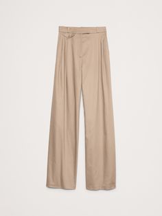 Cut for an ultra-high rise fit, these pleated wide-leg pants are crafted in a versatile twill fabric we sourced from Italy, one we love for its dressed-up appearance, subtle luster, and soft structure.  Ultra-high rise (12. 5"), relaxed, wide leg.  Full length.  Sustainability: Made with TENCEL™ lyocell, a sustainably sourced fiber from responsibly-harvested trees.  Fabric from Italy's Olimpias mill.  Zip fly with hook-and-bar closure.  Front and back pockets.  Unlined.  *Runs 1 size large.  Size down if you prefer more form-fitting.  Ultra-high rise (12. 5"), relaxed, bootcut leg.  Full length.  Inseams: Petite/Short 28. 5", Regular 30. 5", Long/Tall 33. 5" Model: Size 2, 5'10" (178cm).  *Runs 1 size large.  Size down if you prefer more form-fitting. Trees Fabric, River Bank, Petite Shorts, Twill Fabric, Summer Sale, Leg Pants, Wide Leg Pants, Large Size, Banana Republic