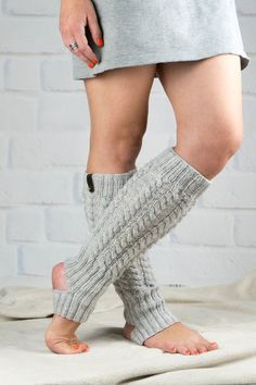 Hand knitted leg warmers, light gray color and cable pattern. Beautiful, warm, comfortable. Good gift for her for Christmas, New Year & Mather day. You can wear a tight and tense, suitable for dance and yoga. It can be performed in other colors and lengths for your order. Composition: 50% wool, Ballet Hands, Womens Wool Socks, Mather Day, Knitted Leg Warmers, Dance Yoga, Knit Leg Warmers, Cable Pattern, Leg Warmer, Leotards Ballet