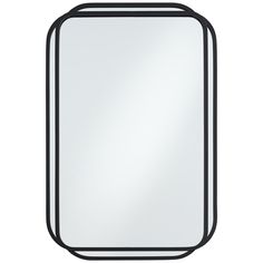 a black frame mirror on a white background