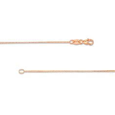 With exquisite simplicity, this box chain necklace perfects your everyday look with ease. Solid 14K rose gold Necklace features 0.7mm-wide box chain links arranged in the classic squared design Wear alone for a minimalist look or layered 18.0-inch necklace; lobster claw clasp Minimalist Rose Gold Jewelry With Box Chain, Rose Gold Jewelry With Delicate Chain, Rose Gold Jewelry With Rectangular Box Chain Links, Delicate Rose Gold Box Chain Necklace, Rose Gold Chain Necklace With Adjustable Rectangular Links, Elegant Rose Gold 14k Gold-filled Chain Necklace, Rose Gold Adjustable Chain Necklace, 14k Gold Filled, Rose Gold Necklace With Adjustable Chain, Rectangular Shape, Box Chain