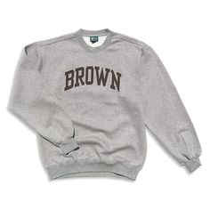 Brown T-shirt For Fall Streetwear, Winter Brown Tops With Letter Print, Brown Letter Print Tops For Winter, Winter Brown Letter Print Tops, Brown Long Sleeve Tops For College, Brown Cotton Sweatshirt For Outdoor, Outdoor Brown Cotton Sweatshirt, Brown Crew Sweatshirt For Streetwear, Brown Crew Neck Sweatshirt For Streetwear