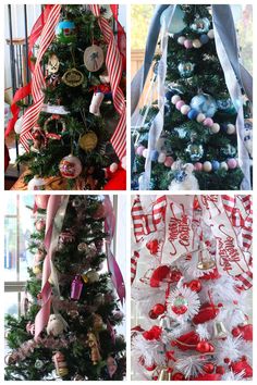 How to Easily Decorate Tabletop Christmas Trees - 4 Colors. Get inspired for using tabletop trees in your Christmas decorating. Use these tips and suggestions to see how easy it is to incorporate smaller trees into your Christmas home decor Small Christmas Trees, Christmas Tablescapes, Big Tree, Christmas Home Decor