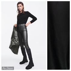 Nwt. Zara Black Faux Leather High-Waist Leggings With False Front Pockets, Hems With Invisible Zips, Front Zipper And Snap Button Closure. Size M. Ref. 8372/235. Waist 14" Flat, Rise 10,5", Inseam 26,5". High-stretch Faux Leather Pants For Fall, High Stretch Faux Leather Pants For Fall, Stretchy Faux Leather Pants For Fall, Sleek High Stretch Black Leather Pants, High Waist High Stretch Winter Pants, High Waist High Stretch Pants For Winter, Stretch Faux Leather Leggings For Fall, Fall Stretch Faux Leather Leggings, Trendy High Stretch Solid Leather Pants