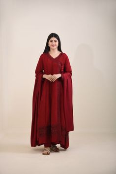 Maroon Silk Angrakha Traditional Tussar Silk Palazzo Set With Straight Kurta, Traditional Palazzo Set With Straight Kurta In Tussar Silk, Wedding Tussar Silk Palazzo Set With Resham Embroidery, Elegant Jamawar Palazzo Set For Wedding, Formal Red Palazzo Set With Resham Embroidery, Embroidered Anarkali Palazzo Set, Designer Anarkali Tussar Silk Palazzo Set, Anarkali Tussar Silk Palazzo Set, Festive Anarkali Tussar Silk Palazzo Set