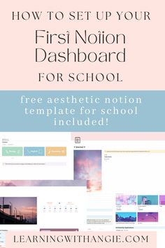 the back to school website with text that reads how to set up your first non - dashboard