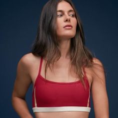 New With Tags Size Medium Removable Padding Red Red Athleisure Sports Bra For Summer, Red Sports Bra For Summer Training, Red Sports Bra With Built-in Bra For Summer, Red Sports Bra With Built-in Bra, Red Athleisure Swimwear For Workout, Red Fitted Sports Bra For Summer, Fitted Red Sports Bra For Summer, Fitted Red Sports Bra For Training, Red Sportswear Sports Bra