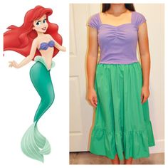 Princess the Little Mermaid Ariel Inspired Midi Dress, Sleeveless Ruffle Casual Dress, the Little Mermaid Costume, Ariel Costume - Etsy Green Mermaid Dress For Spring, Green Mermaid Dress For Summer, Spring Green Mermaid Dress, Ariel Diy Costume, Ariel Inspired Outfits, The Little Mermaid Costume, Ariel Costume, Mermaid Costumes, Ariel Costumes