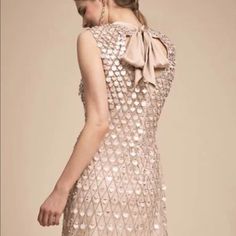 Bhldn Aidan Mattox Brillance Dress Nude Sheer Sequins Beaded Pearl Geo Embellished Bow Dress With Satin Bow Back On A Keyhole Front & Back Back Zip New Without Tags * Size: 6 Retail Price: $395.00 Nylon * Poly Lined 36" Around The Bust 30" Around The Waist 36" Hips 35" Long Note That His Item Is Made By Aidan Mattox For Bhldn Chic Embellished Sequin Wedding Dress, Elegant Embellished Sequin Dress For Banquet, Elegant Sleeveless Sequin Dress For Banquet, Chic Sequin Banquet Dress, Chic Embellished Dress For Banquet, Elegant Festive Sequin Wedding Dress, Elegant Festive Wedding Sequin Dress, Glamorous Embellished Gala Dresses, Glamorous Embellished Dresses For Gala