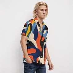 • Abstract Shirt Men: Embrace a bold look with this abstract shirt featuring a unique multicolor pattern print.• 80s Style Shirt: This 80s style shirt is perfect for adding a retro flair to your wardrobe.• 90s Style Shirt: Capture the essence of the 90s with this stylish shirt, ideal for vintage fashion lovers.• Abstract Opt Art Shirt: Stand out with this eye-catching abstract opt art shirt, designed for those who love vibrant and artistic prints.Crafted from 95% polyester and 5% spandex, this s Multicolor Abstract Print Casual T-shirt, Multicolor Short Sleeve Shirt With Vibrant Print, Relaxed Fit Multicolor Patterned Shirt, Multicolor Vibrant Print Short Sleeve Shirt, Multicolor Relaxed Fit Shirt With Graffiti Print, Multicolor Collared T-shirt With Graphic Print, Relaxed Fit Multicolor Shirt With Abstract Print, Multicolor Collared Shirt With Vibrant Print, Casual Multicolor Abstract Print T-shirt