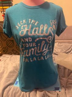 This hilarious shirt is a fun way to bring in the holidays Fun Holiday Tops With Letter Print, Fun Holiday Top With Letter Print, Fun Holiday Graphic Print Tops, Funny Holiday Tops With Graphic Print, Funny Graphic Print Holiday Top, Holiday Graphic Tee, Family Tees, Deck The Halls, Funny Shirts