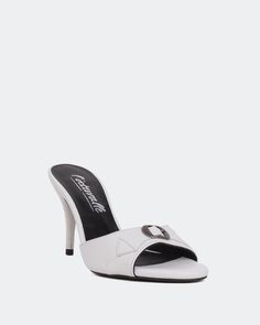 Absolute White Leather – L'INTERVALLE White Slip-on Heels With Leather Sole, Luxury White Mules With Leather Sole, Designer White Leather Mules, White Leather Slip-ons With Stitched Sole, White Slip-on Mules With Buckle Closure, Summer Shoes, White Leather, Leather Upper, Genuine Leather