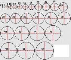 a cross stitch pattern with circles and numbers