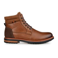 The search for the perfect boot ends here. The Reeves by Vance Co. will keep you on your feet with comfort and ease with a 6 mm tru comfort foam insole and a cushioned collar. Smooth vegan leather shapes this lace-up silhouette and a tractioned durable rubber sole grounds the look.Features: Lug Sole, ComfortClosure Type: Lace-UpFootwear Technology: Memory Foam InsoleShaft Circumference: 9 1/2 InchesBoot Shaft Height: 5 1/2 InchesShoe Heel Height: 1 InchUpper/Outer Base Material: 100% Polyurethe… Winter Lace-up Moc Toe Boots With Reinforced Heel, Winter Work Boots With Reinforced Heel And Plain Toe, Winter Work Boots With Reinforced Heel, Winter Boots With Leather Footbed, Winter Boots With Reinforced Moc Toe, Heeled Lace Up Boots, Boots Brown, Lug Sole, Lace Boots