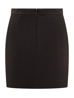 Black mini skirt. Closure on the back with zip. Golden heart details on the front. Slim fit.Composition: Outside:, 63% Viscose, 35% Wool, 2% Elastane Lining:, 83% Acetate, 17% Silk Fitted Workwear Skirt With Side Zipper, Elegant Pencil Skirt With Side Zipper, Relaxed Mini Pencil Skirt For Evening, Fitted Office Skirt With Concealed Fastening, Fitted Mini Skort With Zipper Closure, Sleek Mini Pencil Skirt For Office, Fitted Short Length Skort With Zipper Closure, Chic Fitted Mini Skirt With Back Zipper, Short Skirt With Side Zipper For Work