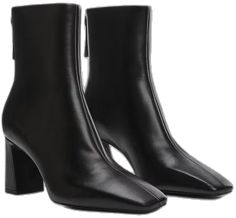 Square Toe Heeled Boots With Zipper For Work, Chic Platform Boots With Padded Ankle For Work, Sleek Heeled Boots With Padded Ankle For Work, Workwear Boots With Padded Ankle And Square Toe, Pre Black Friday, The Back, Bootie, Block Heels, Mango