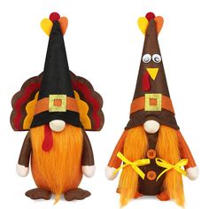 PRICES MAY VARY. 【Packing Include】 11 inches Mr and Mrs Thanksgiving Turkey gnome plush Swedish Tomte, the gnome's body and hat are made of soft felt, wooden nose, fiber white beard. 【Cute & Funny Design】Unique turkey design, the top of the hat are all attached a little cute cockscomb. The Mrs gnome has a lifelike eye on the hat, the Mr gnome have a large turkey tail on his hat. 【Perfect Give thanks Gift】 The Mr and Mrs Thanksgiving turkey gnomes are great for holiday gift to your friends, kids, Scandinavian Autumn, Turkey Gnome, Thanksgiving Table Decoration, Thanksgiving Gnome, Dinner Table Centerpieces, Season Decor, Gnomes Diy, Turkey Design, Diy Gnomes