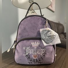 New With Tag Heritage Backpack, Couture Bags, Juicy Couture Bags, Juicy Couture, Pink Purple, Violet, Bag Lady, Backpacks, Angel