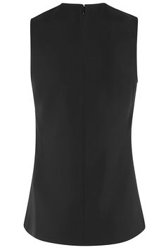 Tank Top - Ami Paris - Black color - Crew neck - Sleeveless - Back zipper closure - Regular fit Elegant Tailored V-neck Top, Chic V-neck Evening Vest, Tailored Black V-neck Top, Elegant V-neck Evening Vest, Elegant V-neck Vest Top, Sleeveless Stretch Blouse For Formal Occasions, Formal Stretch Sleeveless Blouse, Formal Sleeveless Stretch Blouse, Sleek Tops For Workwear