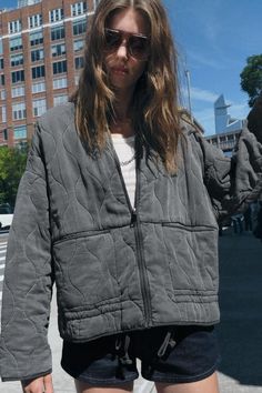 QUILTED JACKET ZW COLLECTION - Gray | ZARA United States Quilted Jacket Outfit, Zara Jacket, Cardigan Sweater Dress, Cardigan Sweater Jacket, Leather Shirt, New Clothes, Zara Woman, T Shirt Vest, Clothes And Accessories