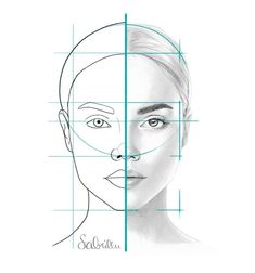 a drawing of a woman's face with lines in front of her and the words sa